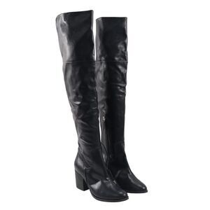 🔥NEW BP. Luke Over the Knee Boots Side Zip Faux Leather Heeled, Black, 7M US🔥